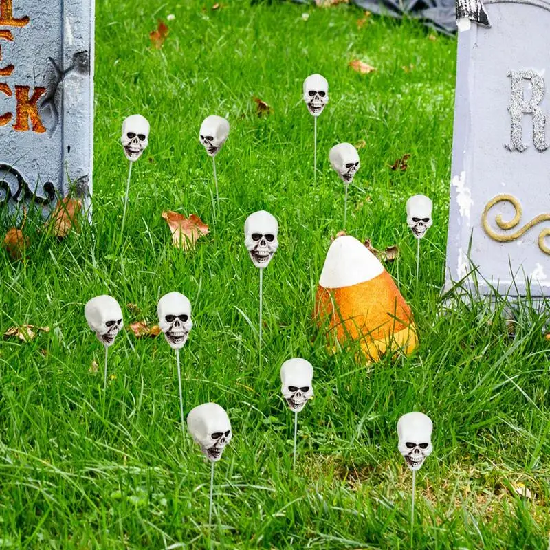 Decoración de estaca de calavera para patio, decoración de acrílico para jardín, decoración de calavera impermeable para jardín al aire libre, decoración de Arte de patio - imagen 4