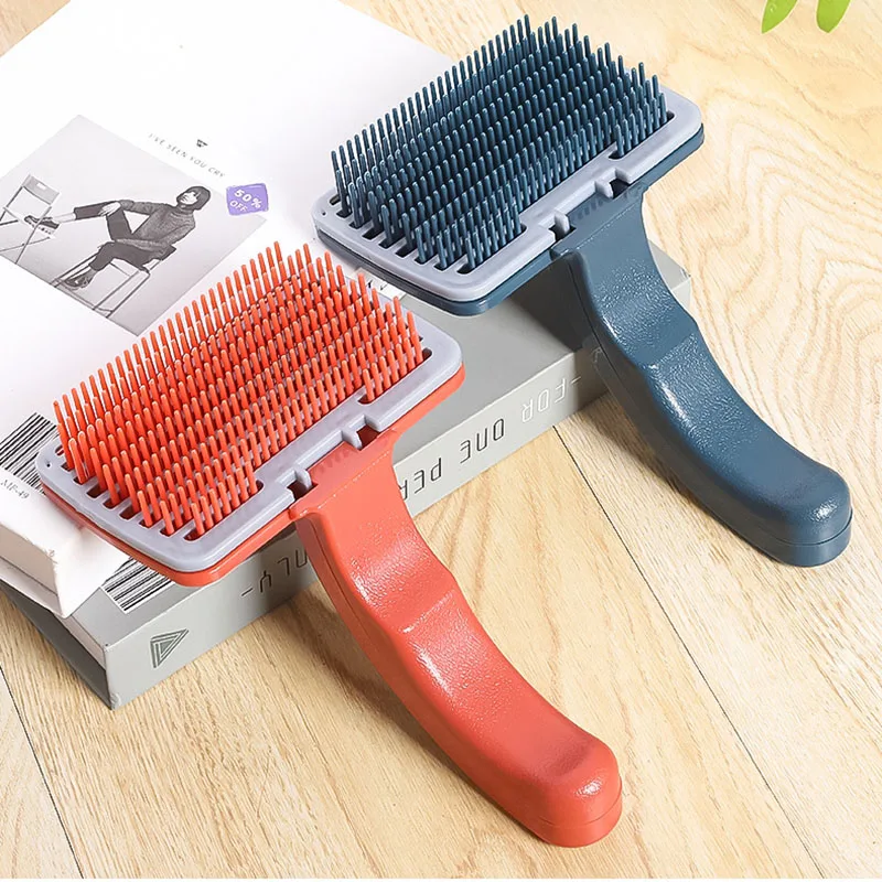 Cuidado y removedor de pelo de mascotas, cepillo de aseo para perros y gatos, rascador para perros, peine de depilación - imagen 4