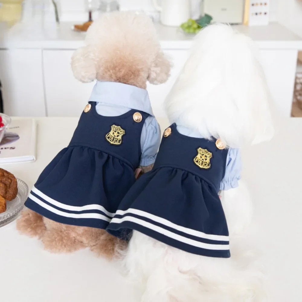 Falda de uniforme escolar para perros, camisa plisada para mascotas, ropa para gatos y perros, ropa para mascotas, ropa de peluche, Otoño e Invierno - imagen 4