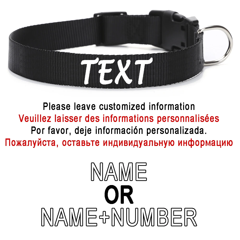 Collar de perro personalizado, Collar de identificación personalizado para mascotas, nombre y número de teléfono, Collar de nailon, accesorios pequeños, medianos y grandes - imagen 2