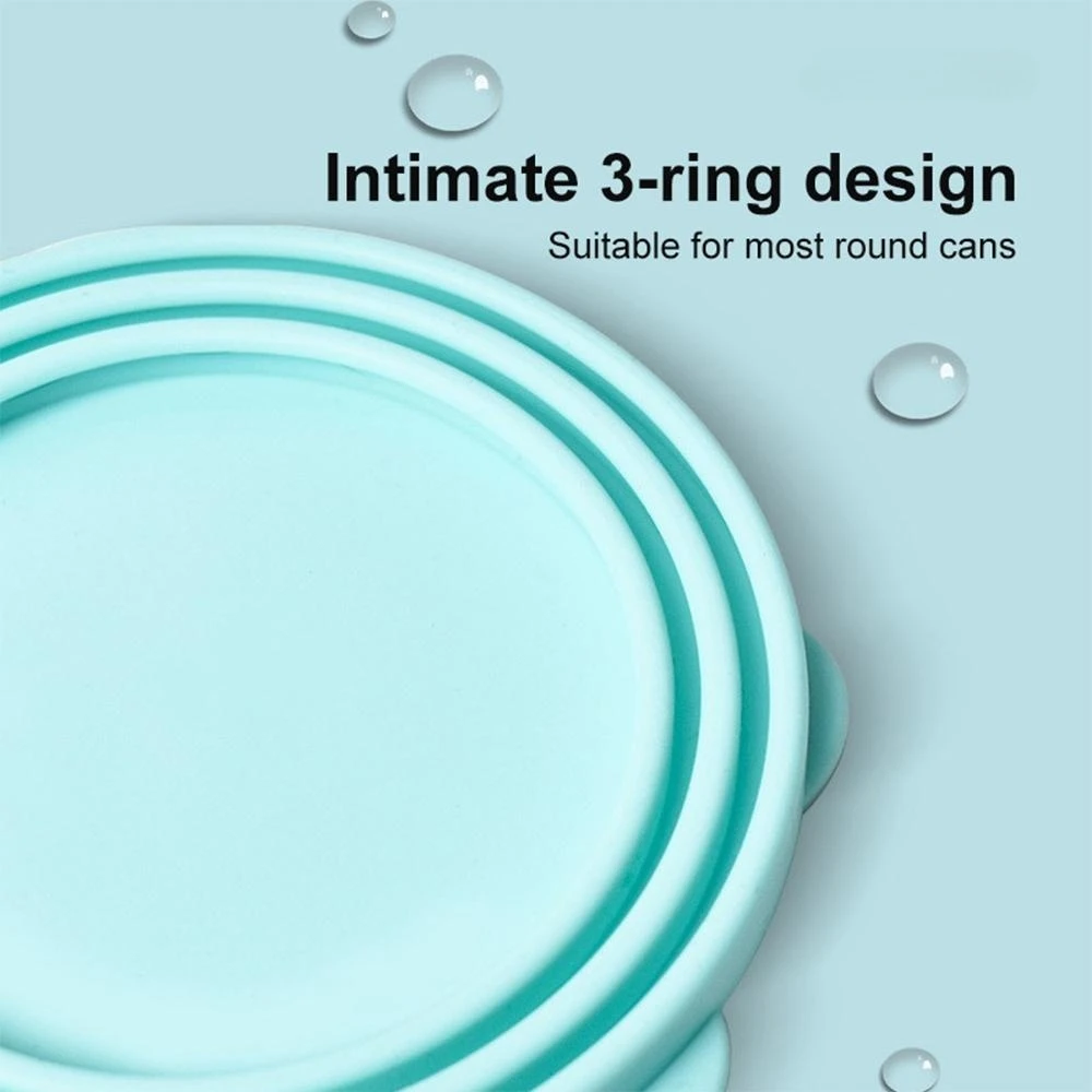 Tapa enlatada de silicona reutilizable 3 en 1 para perros y gatos, sellador de alimentos, cuchara, cubierta para alimentos para mascotas, almacenamiento, tapas de mantenimiento fresco, cuenco, accesorios para perros - imagen 2