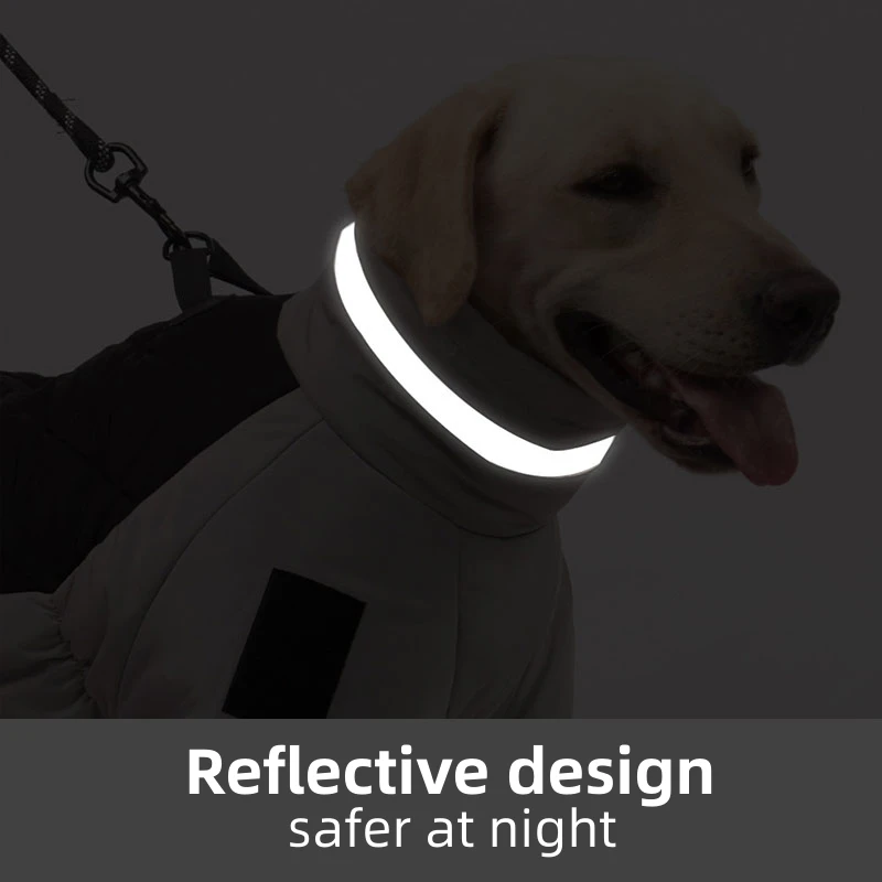 Chaqueta reflectante para perros grandes, ropa cálida de invierno, abrigos impermeables para perros, grueso, para exteriores, mantiene el calor, suministros de disfraces para mascotas - imagen 3