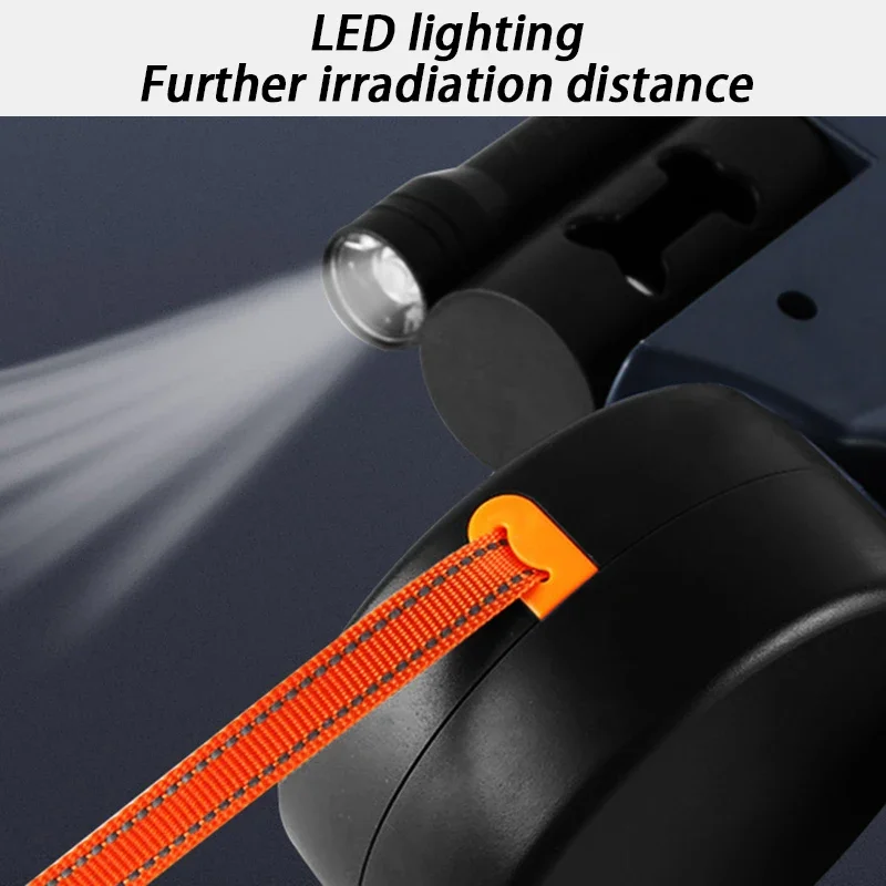 Correa doble de 3M para 2 perros, correa larga retráctil para perro, linterna, cables de luz, cuerda para perro, cordón automático manos libres, suministros para mascotas - imagen 4