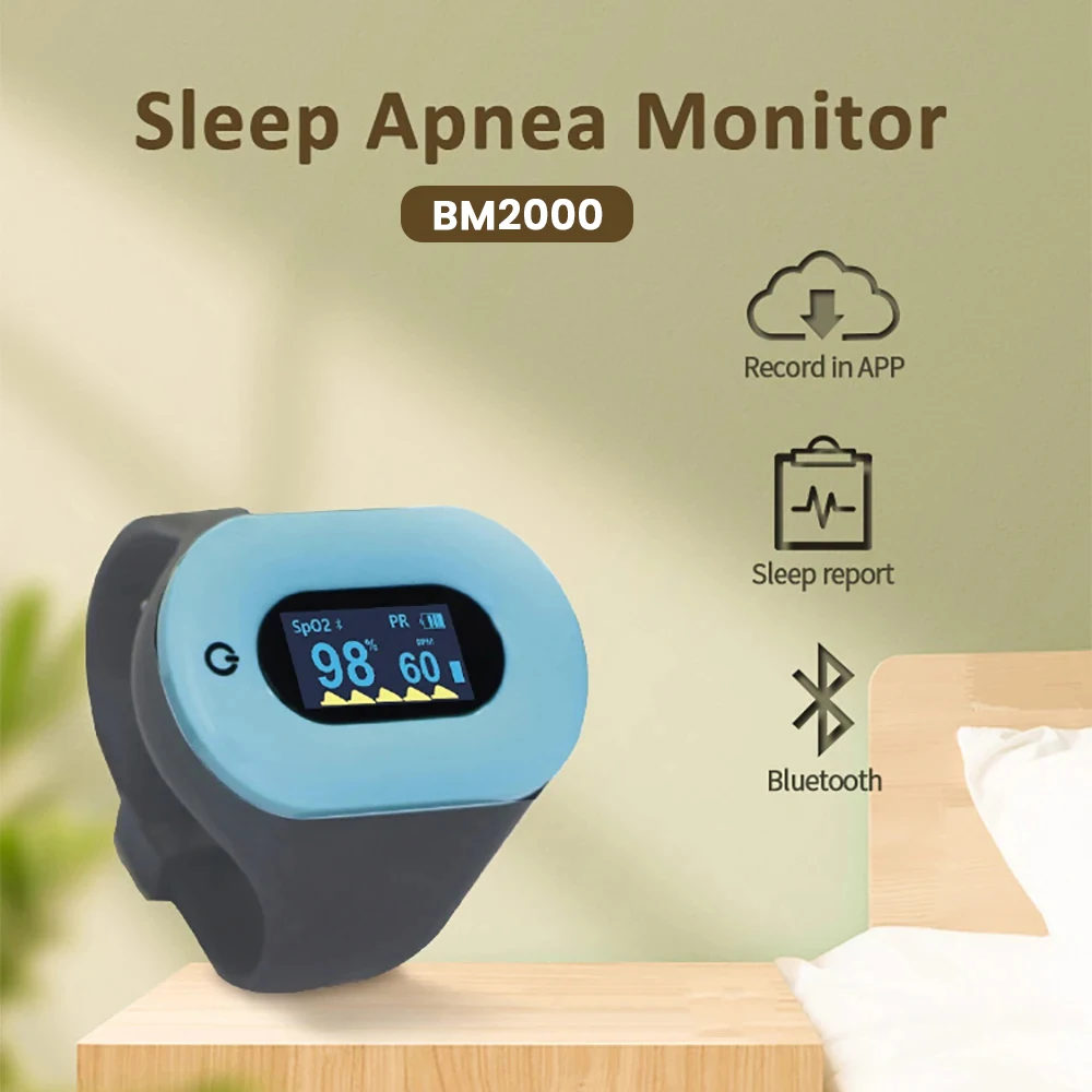 Monitor de espnea para dormir con Bluetooth, oxímetro de saturación de oxígeno y pulso para muñeca, diagnóstico para el cuidado de la salud - imagen 2