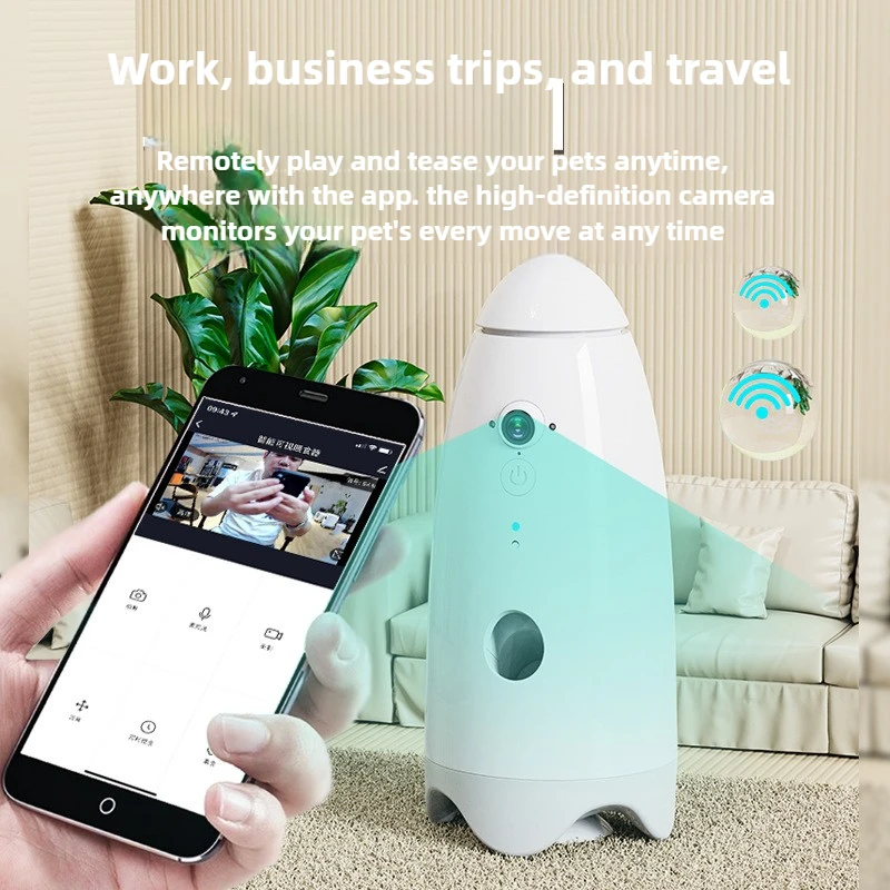 Alimentador inteligente para cães, animais de estimação, gato, cachorro, automático, alimentadores de alimentos, gatos, cães, filhote de cachorro, máquina de lanzam alimentos, gatinho, animais de estimação pequenos, produto - imagen 3