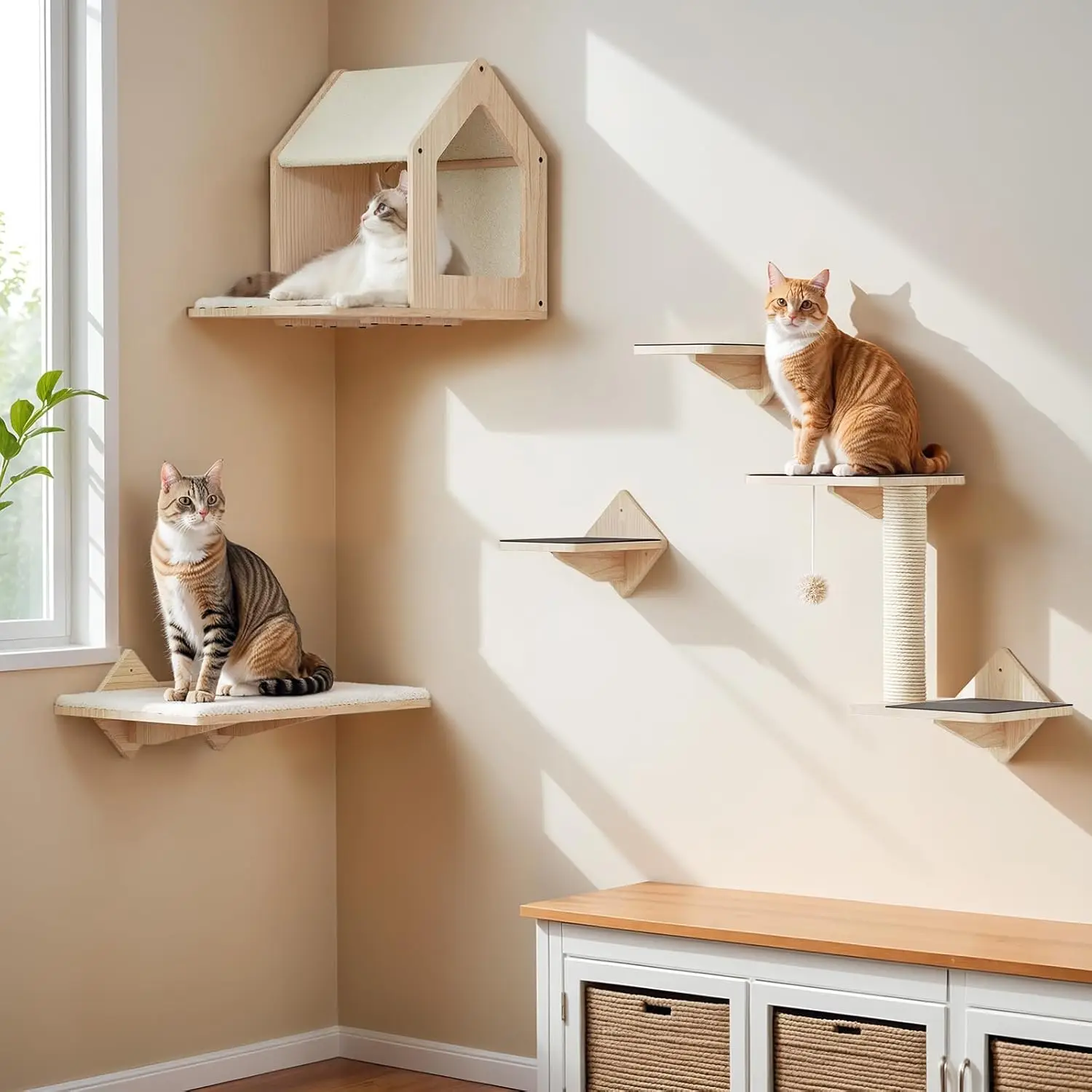 Arbol para gatos con rascador y zonas de descanso seguras y comodas - imagen 3