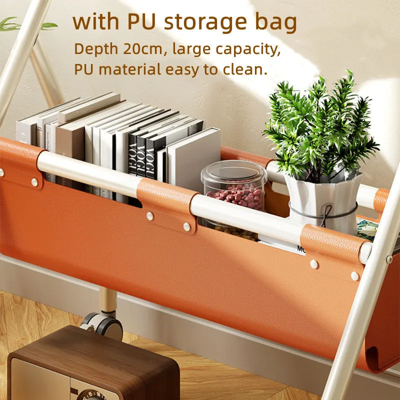 Carro de TV móvil para TV de 32-70 pulgadas, soporte de TV móvil portátil de piso resistente ajustable en altura con ruedas y bolsa de almacenamiento de PU - imagen 4