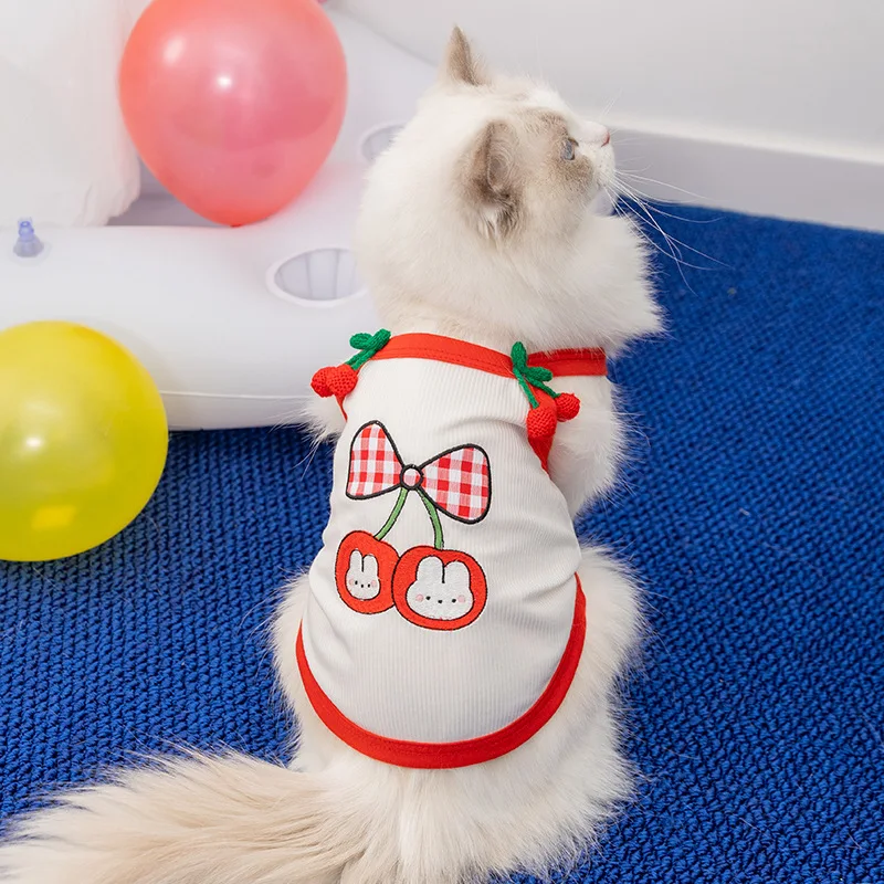 Camiseta verano con cereza para Perras – Chihuahuas y Bichones - imagen 5
