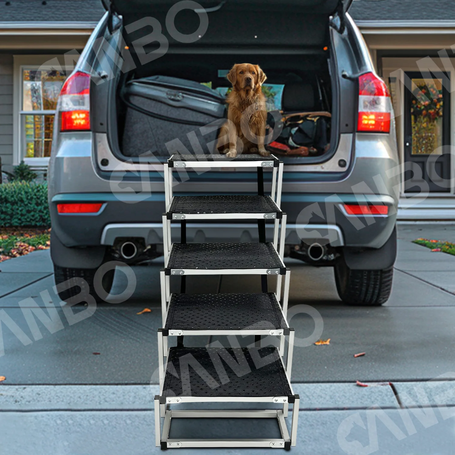 Escalera portátil de aluminio para perros grandes – Plegable y resistente - imagen 2