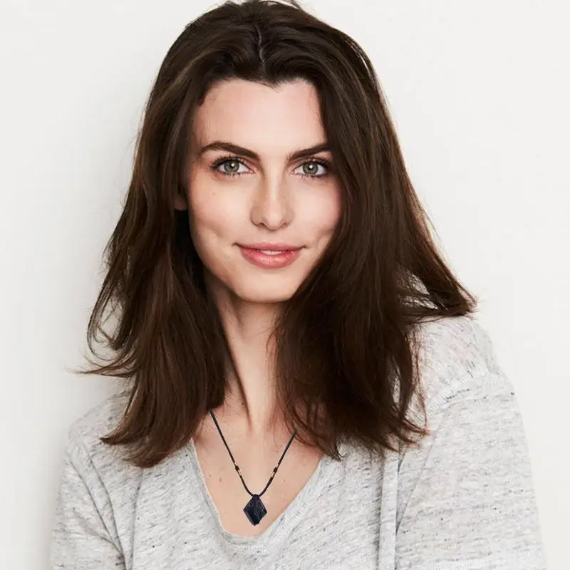 Collar de turmalina negra para hombre y mujer, colgante de piedra de cristal, amuleto de moda - imagen 4