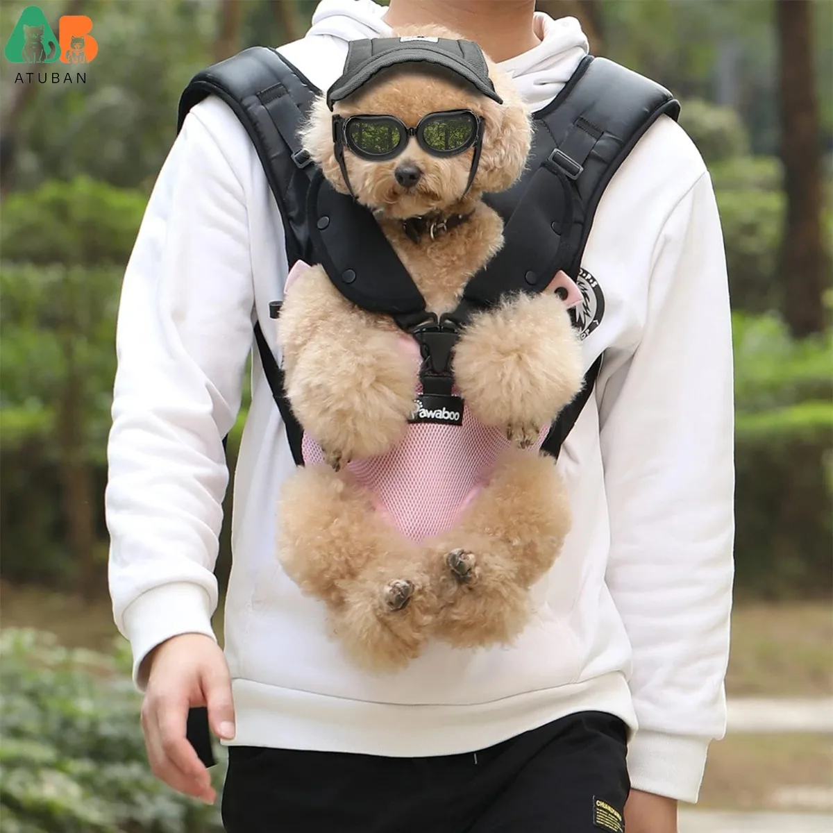 ATUBAN Gafas de sol para perros, gafas para perros pequeños con banda ajustable, gafas frescas impermeables a prueba de viento y nieve para cachorros y gatos, negro - imagen 3