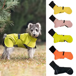 Chubasquero para perros pequeños, chaqueta impermeable para perros al aire libre con orificio para correa Zipoer, Poncho reflectante para perros con cubierta para la cabeza calmante