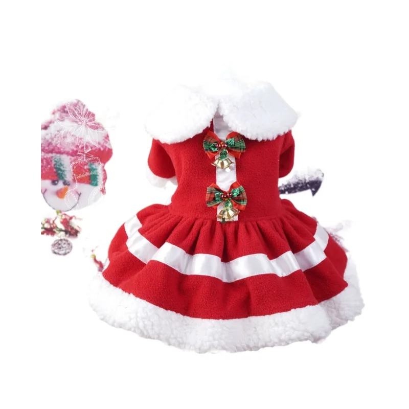 Ropa de Navidad, vestidos de lana para mascotas, vestidos de pastel para perros, suministros para fiesta de Navidad, ropa para mascotas pequeñas, ropa para cachorros - imagen 5