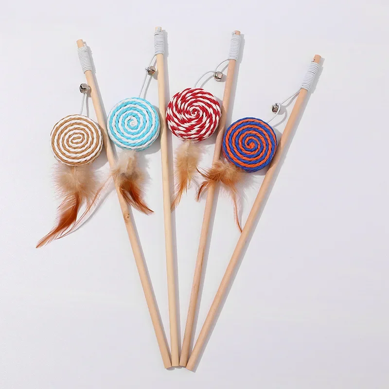 Varita con ratones, plumas y bolas para gatos – Juguetes interactivos - imagen 3