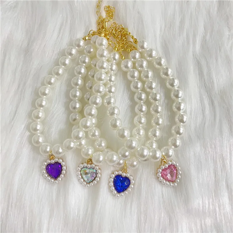 Nuevo Collar para mascotas, Collar de perlas de amor, joyería para gatos, Collar bonito, accesorios para cachorros, cadena para perros, Chihuahua, joyería de boda - imagen 2