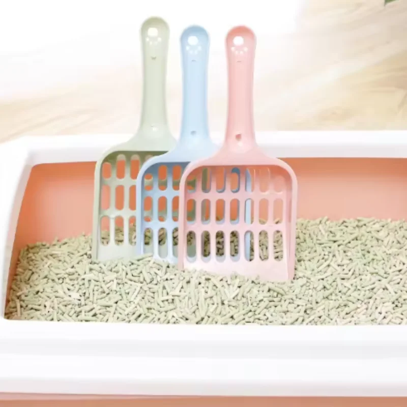 Pala de arena para mascotas de color caramelo con mango Horizontal, pala para inodoro para gatos, herramienta para recoger caca, suministros de limpieza para gatos de alta estética - imagen 5