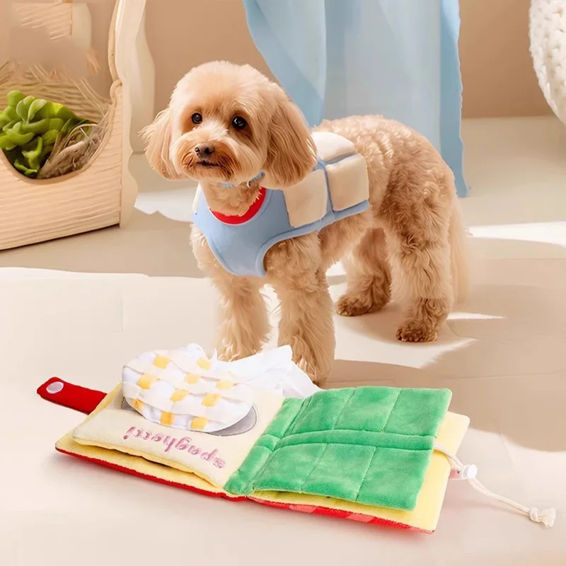 Nuevo juguete interactivo Ins Squeak para perros, bonito libro de simulación 3D para cachorros, rompecabezas de comida oculta, juguete, accesorios para perros Pomerianos - imagen 2