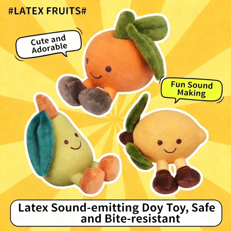 Juguete para perros: peluche de látex, forma de fruta, indestructible - imagen 4