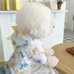 Chubasquero para perro Bichon – dinosaurio estilo animado, dos patas
