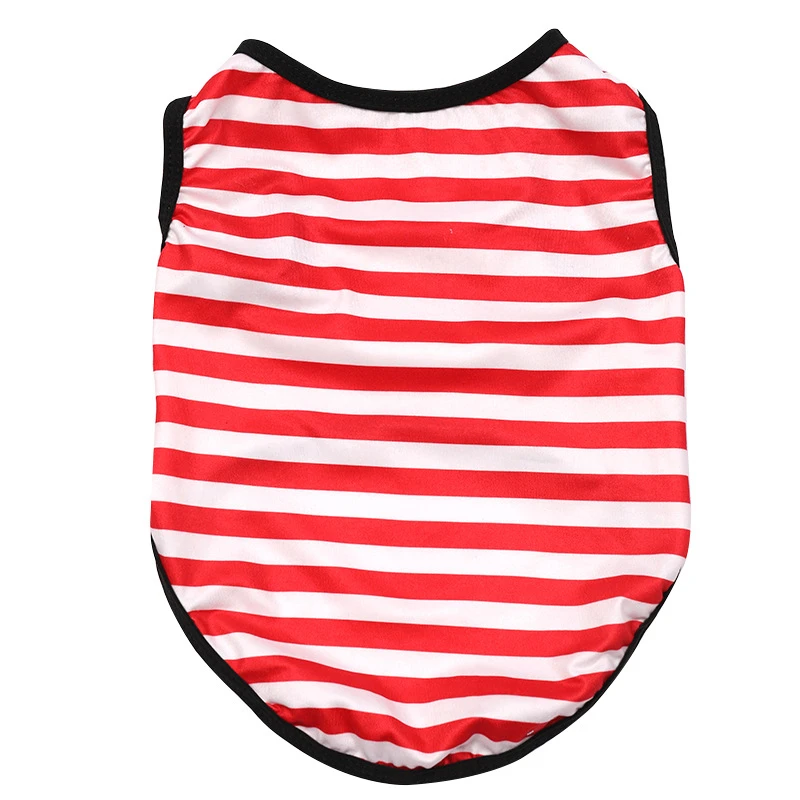 Chaleco de verano a rayas para mascotas, ropa clásica de York para perros pequeños, monos ligeros para Chihuahua y gatos, Color caramelo - imagen 4