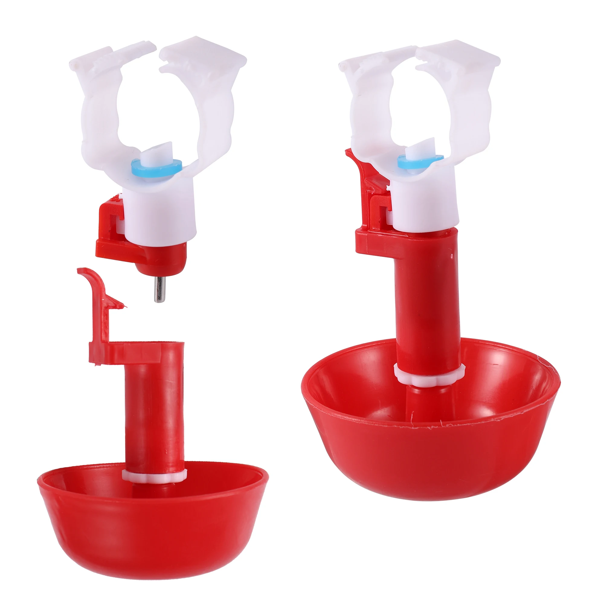 อัตโนมัติไก่เครื่องดื่ม Bird Coop Feeder ไก่สีแดง Waterer ถ้วยแขวนฟาร์มสัตว์ปีก Drinker สัตว์ปีก5 Pcs - imagen 5