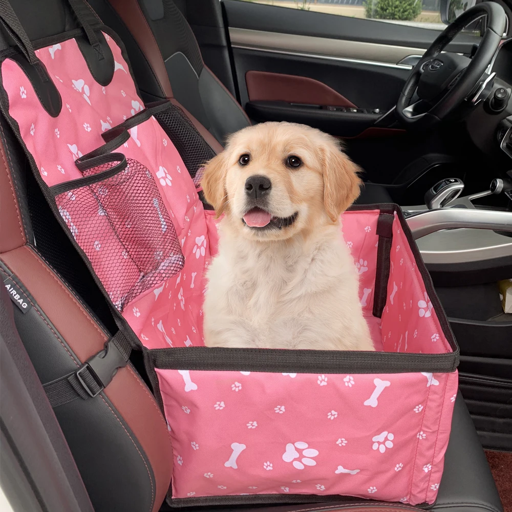 Asiento de coche para perros con bolsillos de almacenamiento, asiento delantero de coche duradero a prueba de arañazos para perros pequeños a medianos - imagen 3