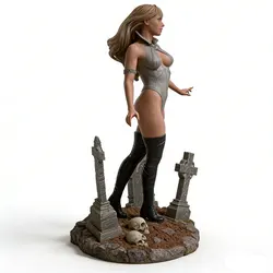 Miniatura resina impresa 3D para juegos rol – Mujer coleccionable
