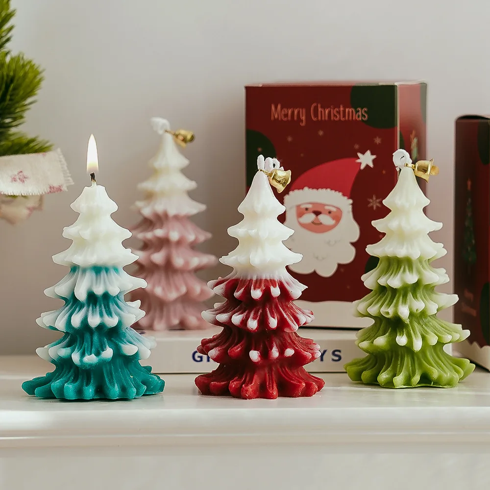 Velas perfumadas de árbol de Navidad para decoración del hogar, adornos de fragancia hechos a mano, regalo de cumpleaños y Navidad - imagen 2
