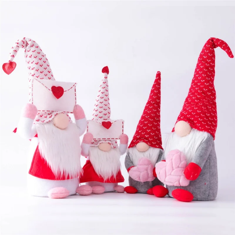 Muñeco Rudolph de San Valentín para ventana Gnomo decorativo - imagen 2