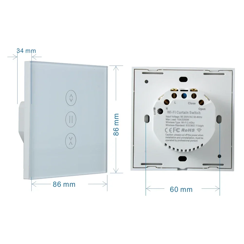 Tuya Interruptor persiana enrollable WiFi táctil compatible Alexa - imagen 3