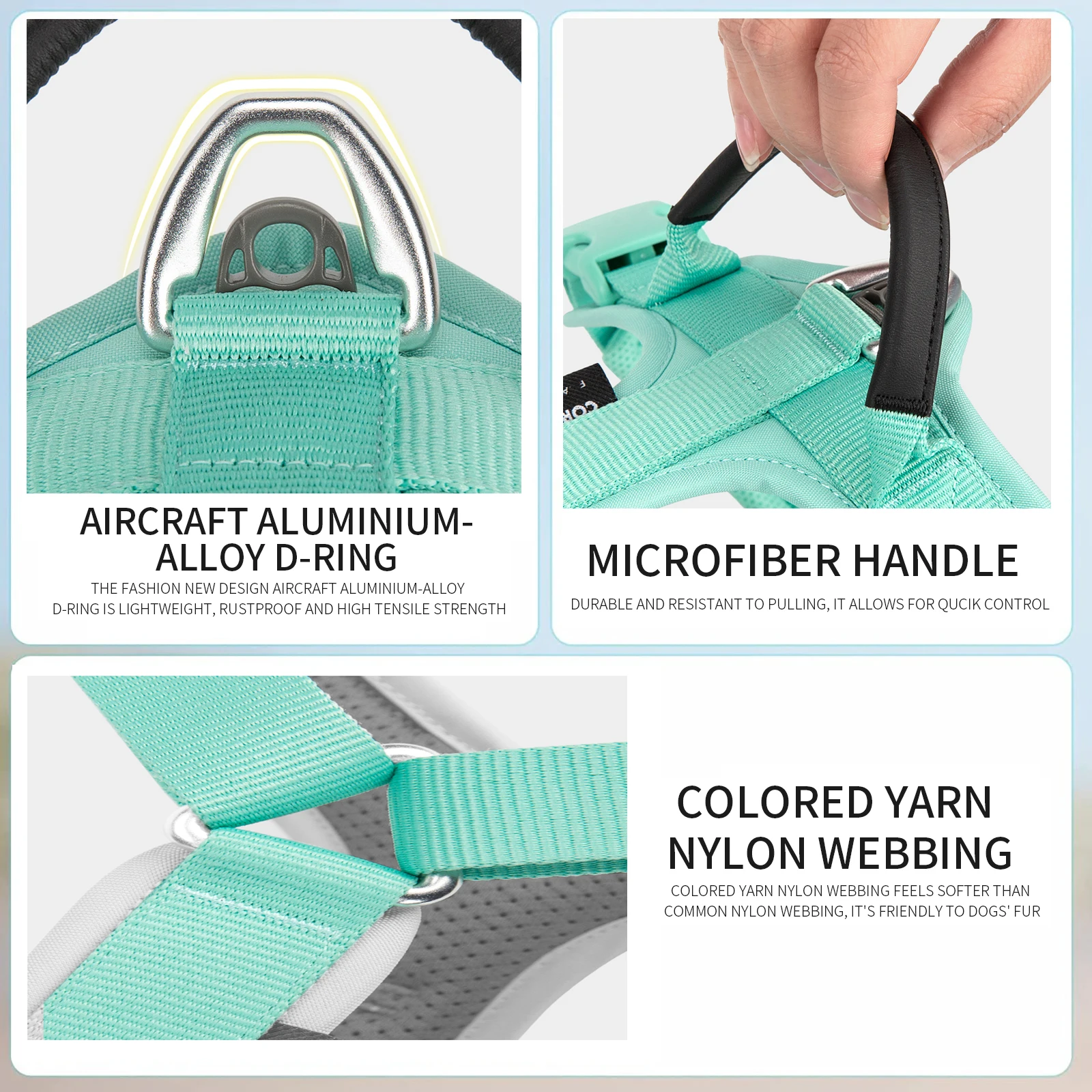 Arnés para mascotas de combinación pequeña, arnés reflectante de nailon sin tirones para perros, Control cómodo ajustable, accesorios para caminar y correr - imagen 4