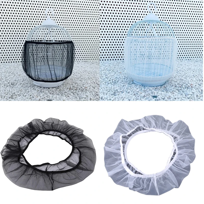 Protector de semillas para receptor, malla de nailon, cubierta para loros y pájaros, suave, fácil limpieza, tela aireada de nailon, cubierta para jaula de pájaros, protector receptor de semillas - imagen 2