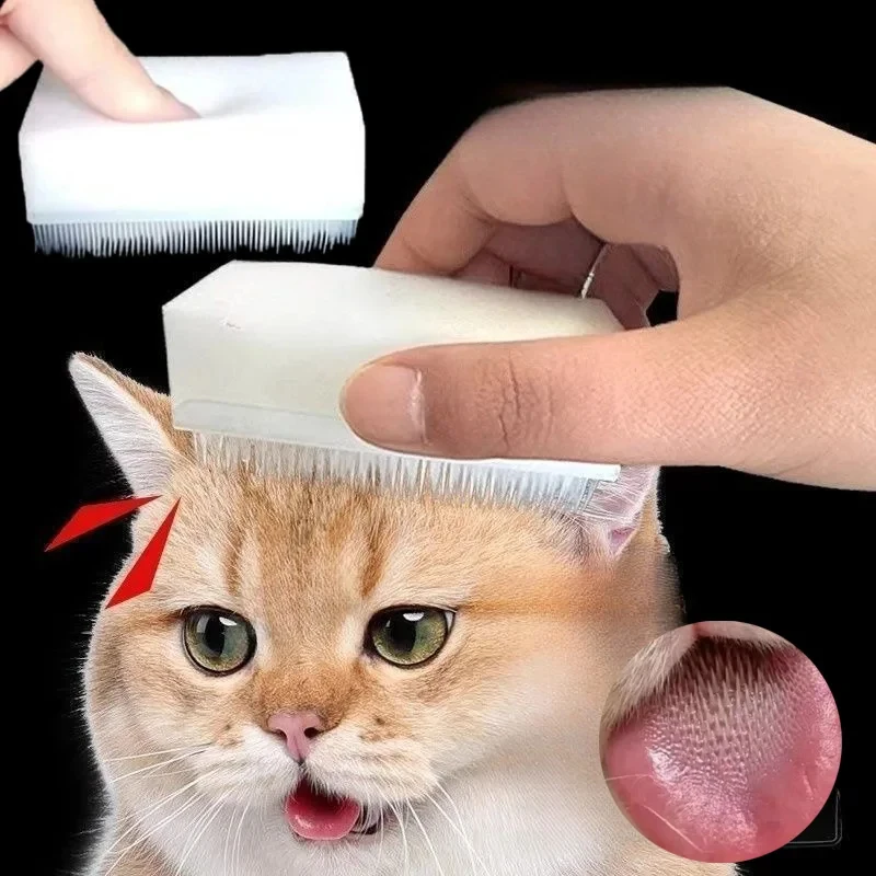 Cepillo masaje suave lengua gato doble cara esponja gatos y perros - imagen 3