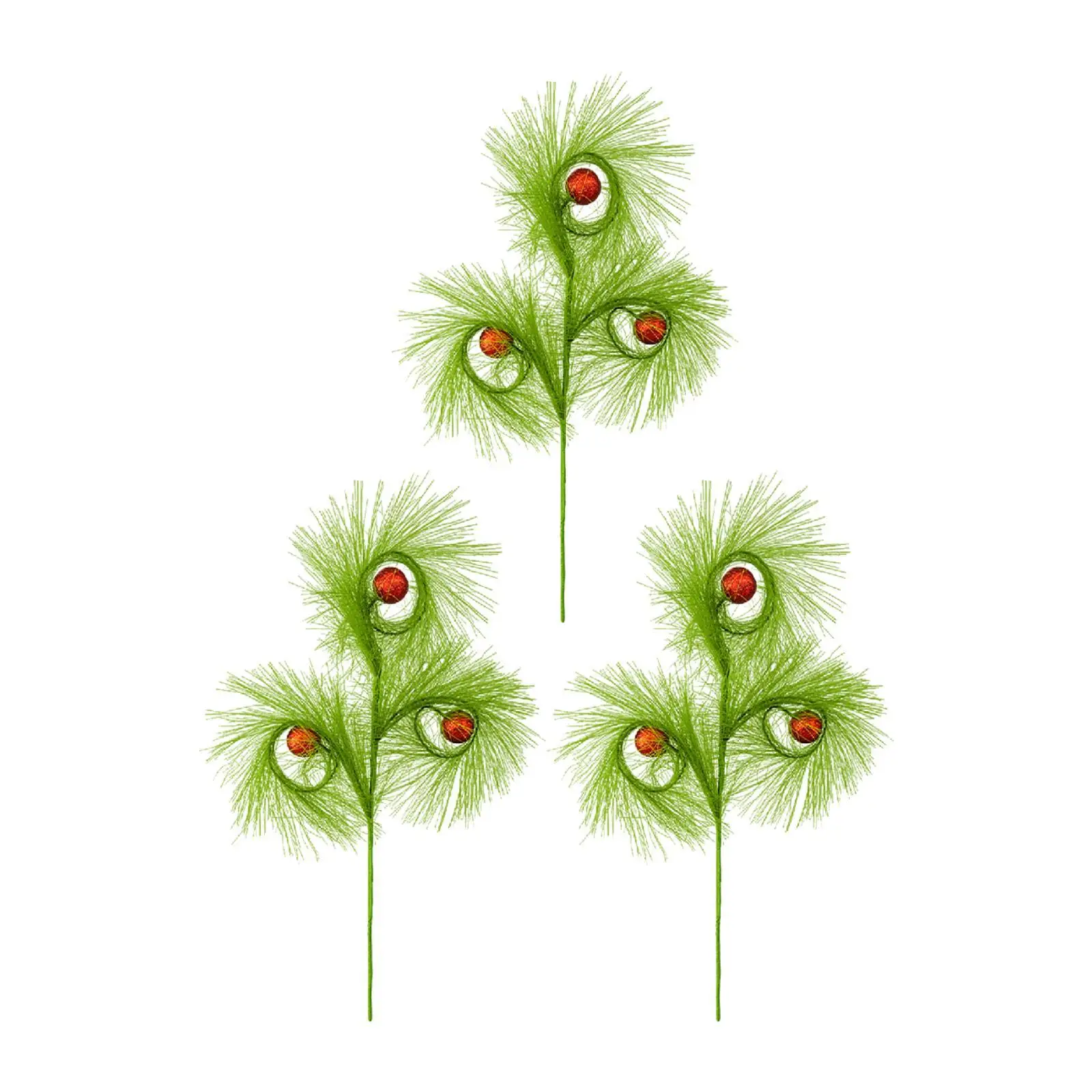3Pcs Christmas Tree Picks Artificial Craft Decorative Home 17'' Wedding Office