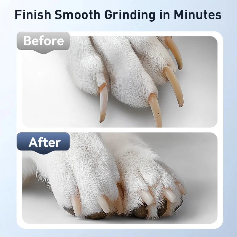 ROJECO-amoladora de uñas para perros y mascotas, cabezal de acero inoxidable para cortaúñas eléctrico recargable P3 para gatos y mascotas - imagen 5