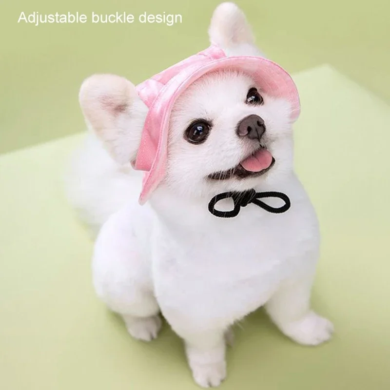 Gorras para perros y gatos, gorro pequeño para cachorros y mascotas, gorra de ala redonda de verano, visera de béisbol para perros, accesorios para exteriores, gorro para el sol para perros - imagen 4