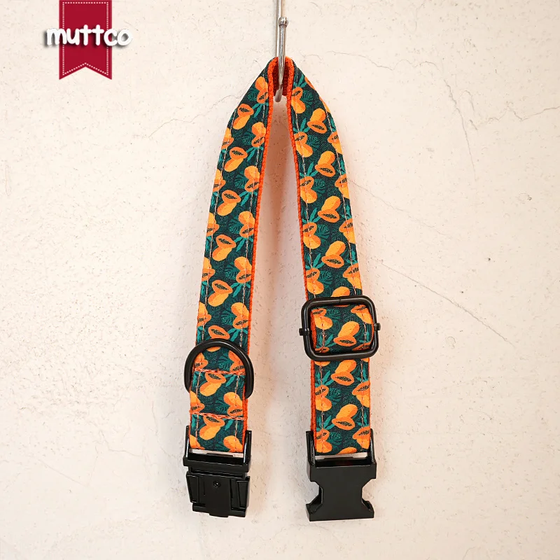 MUTTCO-fondo negro con patrón de rebanadas de papaya naranja, fresco, siente el sol y la felicidad, 5 tamaños, UDC157 - imagen 5