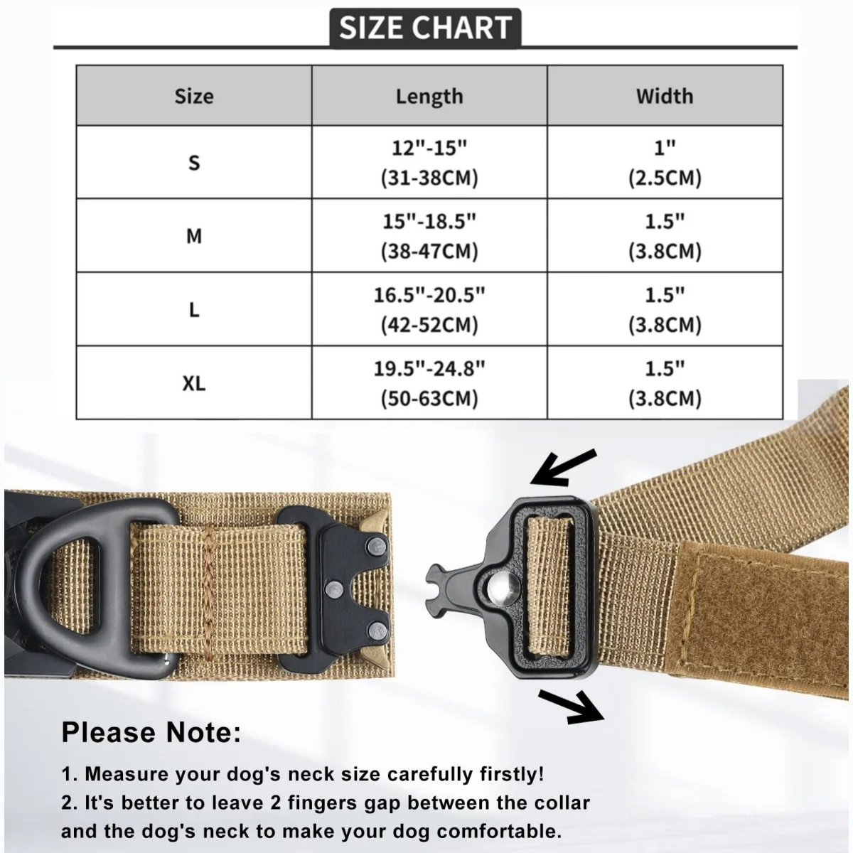 Collar táctico AirTag para perro, con soporte y mango, hebilla de Metal militar, ajustable, GPS, perros medianos y grandes - imagen 3