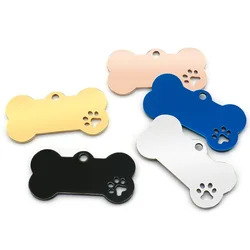 Placa identificación perro hueso – Acero inoxidable grabable