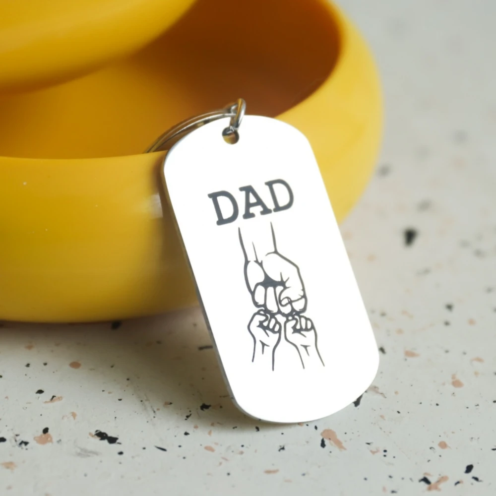 1 llavero creativo de acero inoxidable para papá, regalos para el día del padre, llavero familiar grabado - imagen 4