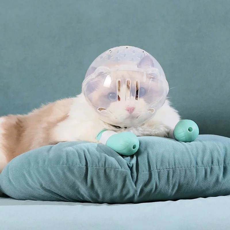 Bozal para gato anti-mordidas con protector de patas de silicona