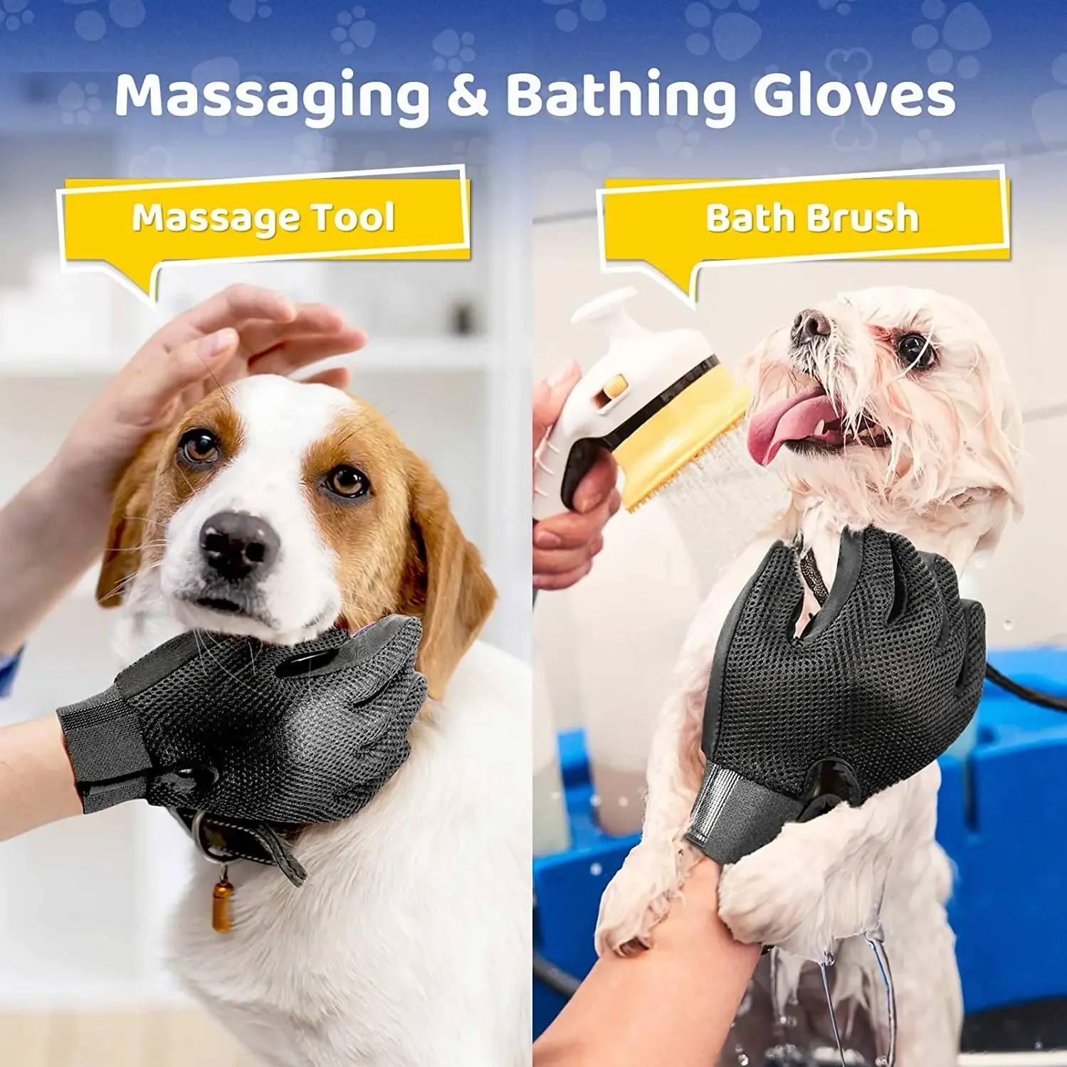 Pet Grooming Glove อ่อนโยนที่มีประสิทธิภาพ Pet Hair Remover Mitt Cat อุปกรณ์เสริมถุงมือสัตว์เลี้ยงสําหรับสุนัขแมวผลิตภัณฑ์สําหรับสัตว์เลี้ยง Cat Supplies - imagen 4