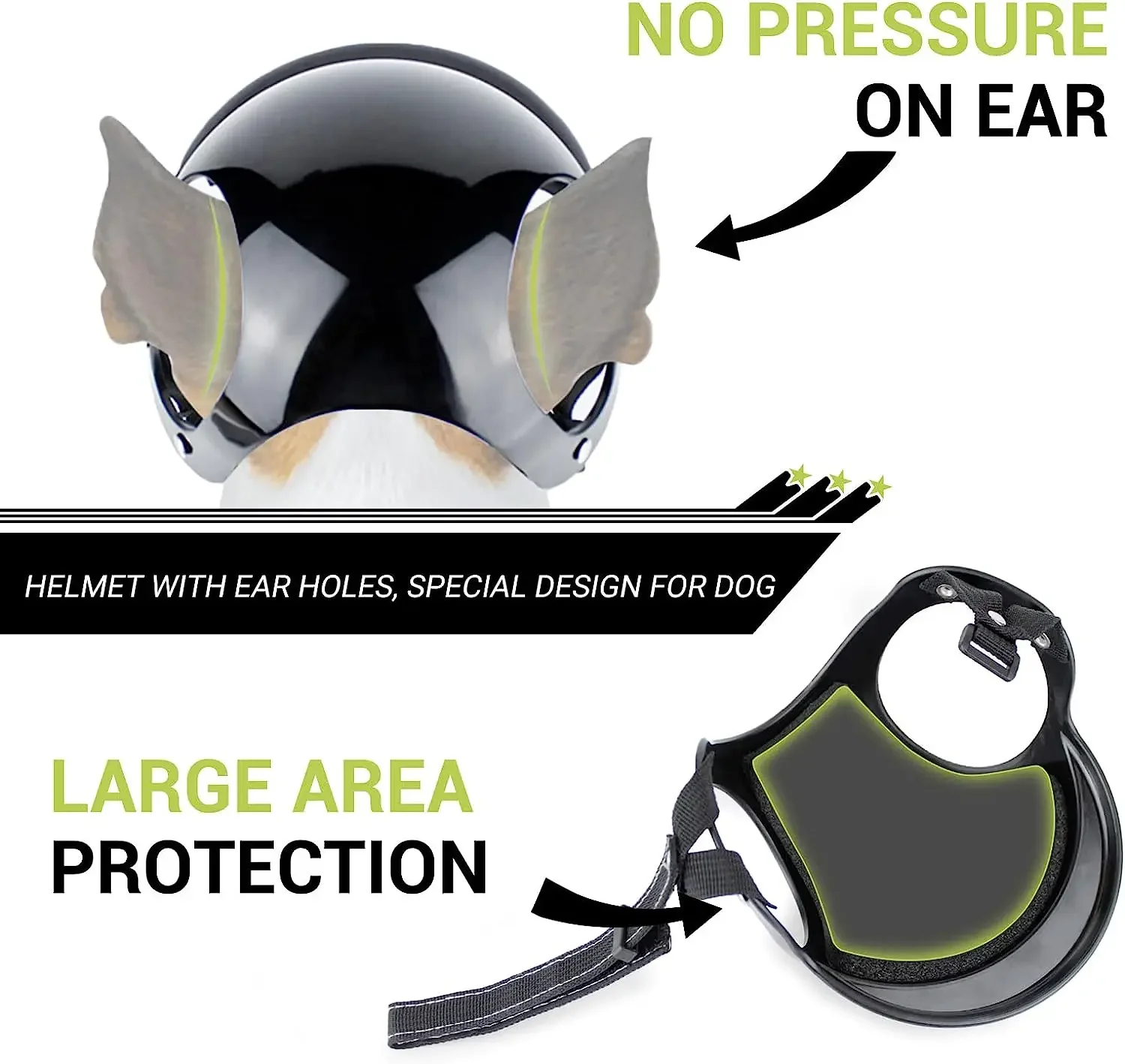ATUBAN Casco para Perros Gafas de Sol para Perros Pequeños, Gafas con protección UV para Perros Sombrero Deportivo para Perros medianos, para Perros Conducción al Aire Libre para Caminar - imagen 3