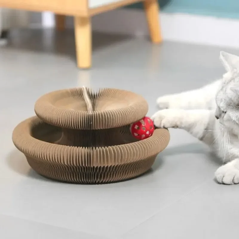 Juguete duradero para gatos, acordeón para gatos, órgano mágico, tablero rascador para gatos, pelota de juguete para gatos, rascador para gatos, gatito Kurlz - imagen 4