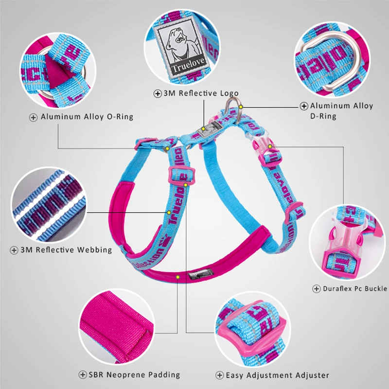 Truelove-arnés para perro reflectante, diseño de entrenamiento militar táctico sin tirones, acolchado de neopreno, malla cómoda ajustable TLH6371 - imagen 3