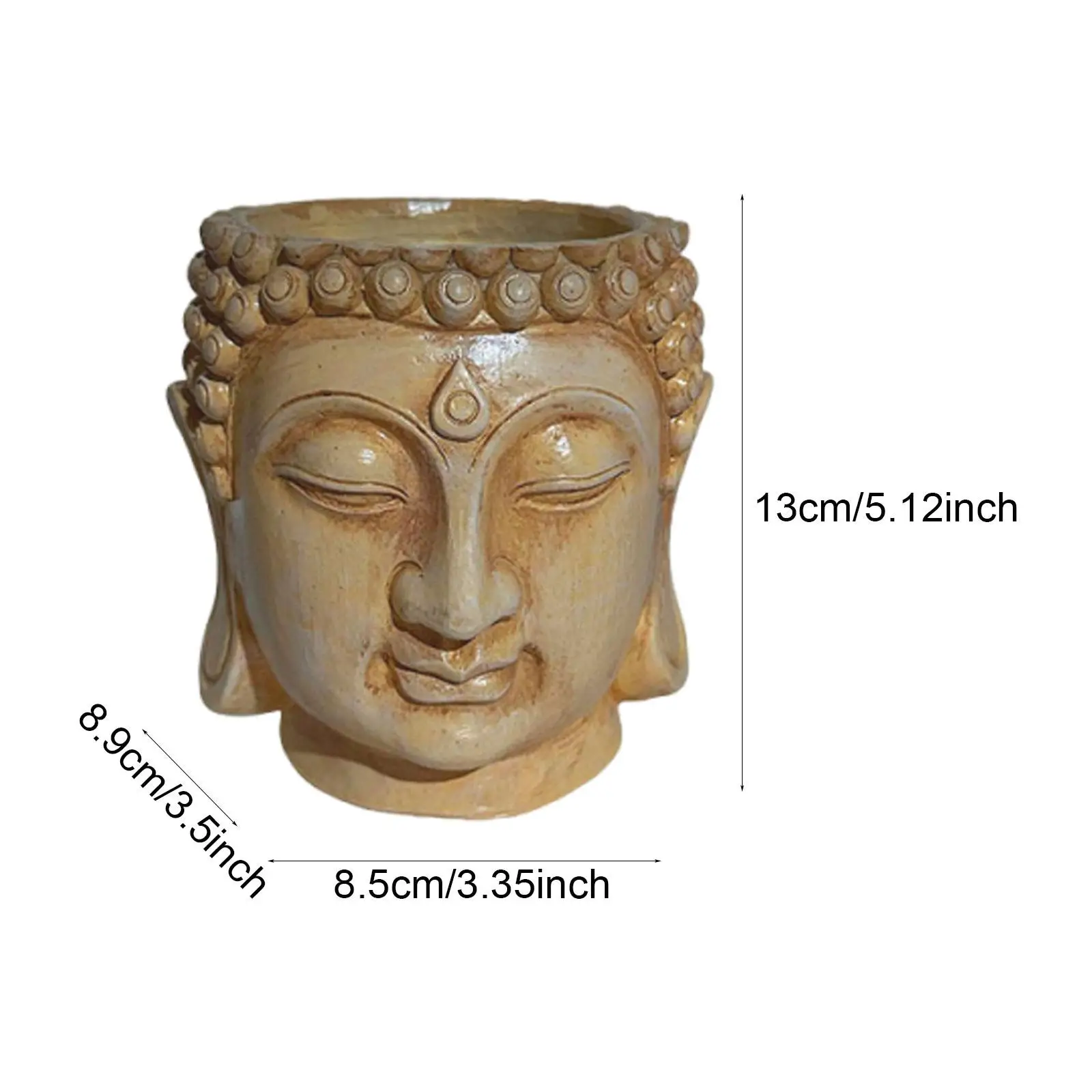 Maceta con cabeza de Buda - macetero decorativo para exterior y jardín - imagen 4