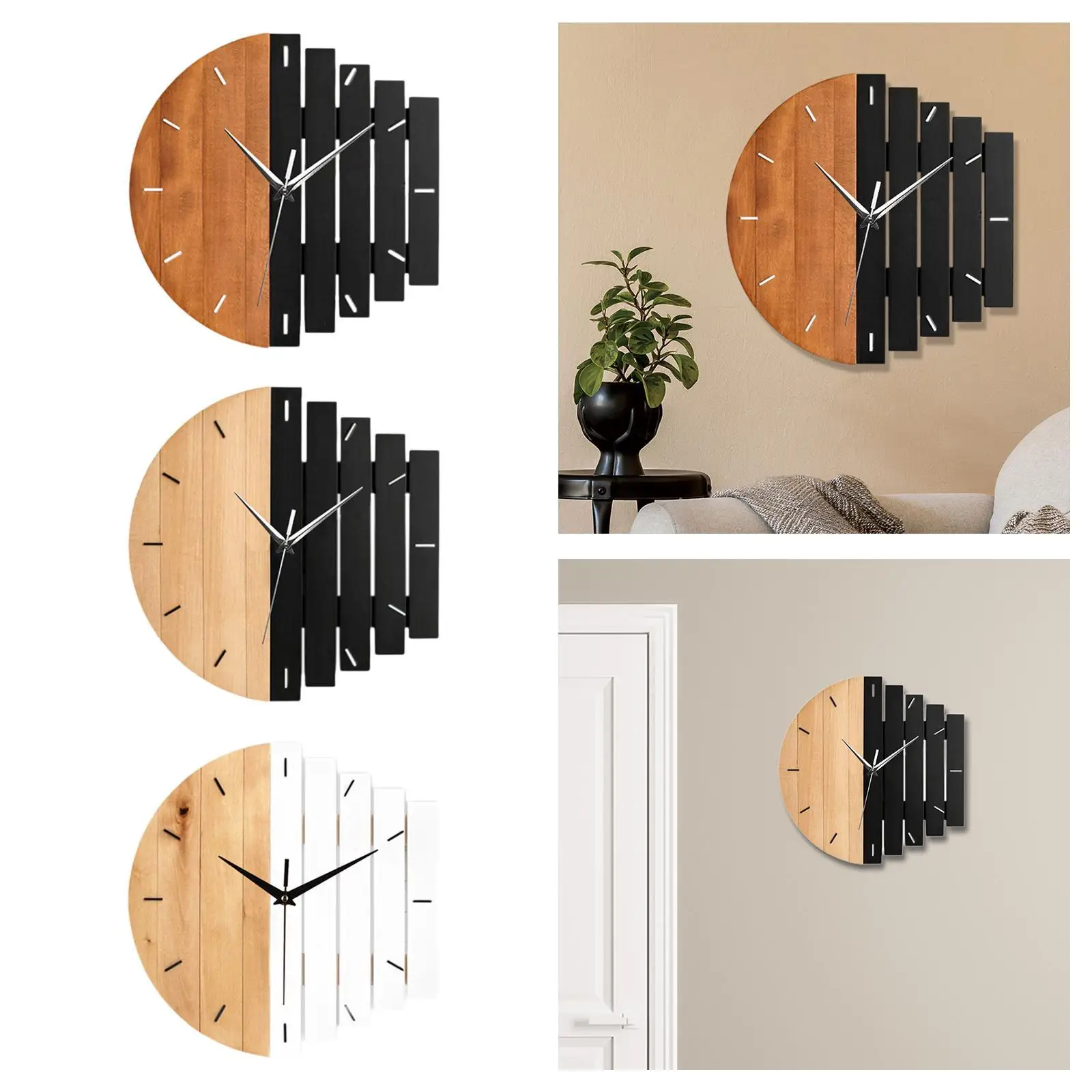 Reloj de pared Interior de diseño minimalista, reloj colgante silencioso, resistente al desgaste, creativo, para Interior, dormitorio, tienda, sala de estar - imagen 4