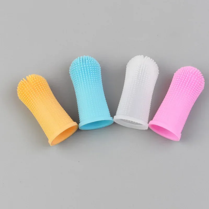 4 Uds. Cepillo de dientes para dedos de mascotas, limpieza súper suave para perros, cuidado del mal aliento, herramienta de cepillo de dientes de silicona, suministros de limpieza para perros y gatos - imagen 3