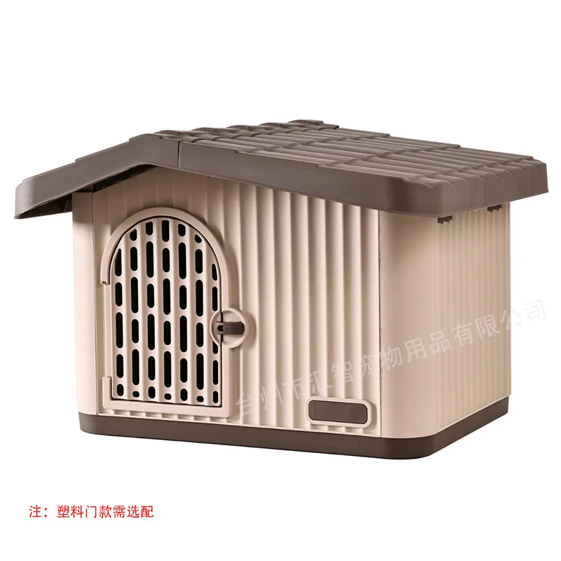 Casa exterior para gato y perro resistente a lluvia y sol semicerrada
