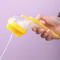 Cepillo de aseo para gatos y perros – Silicona suave y mango largo